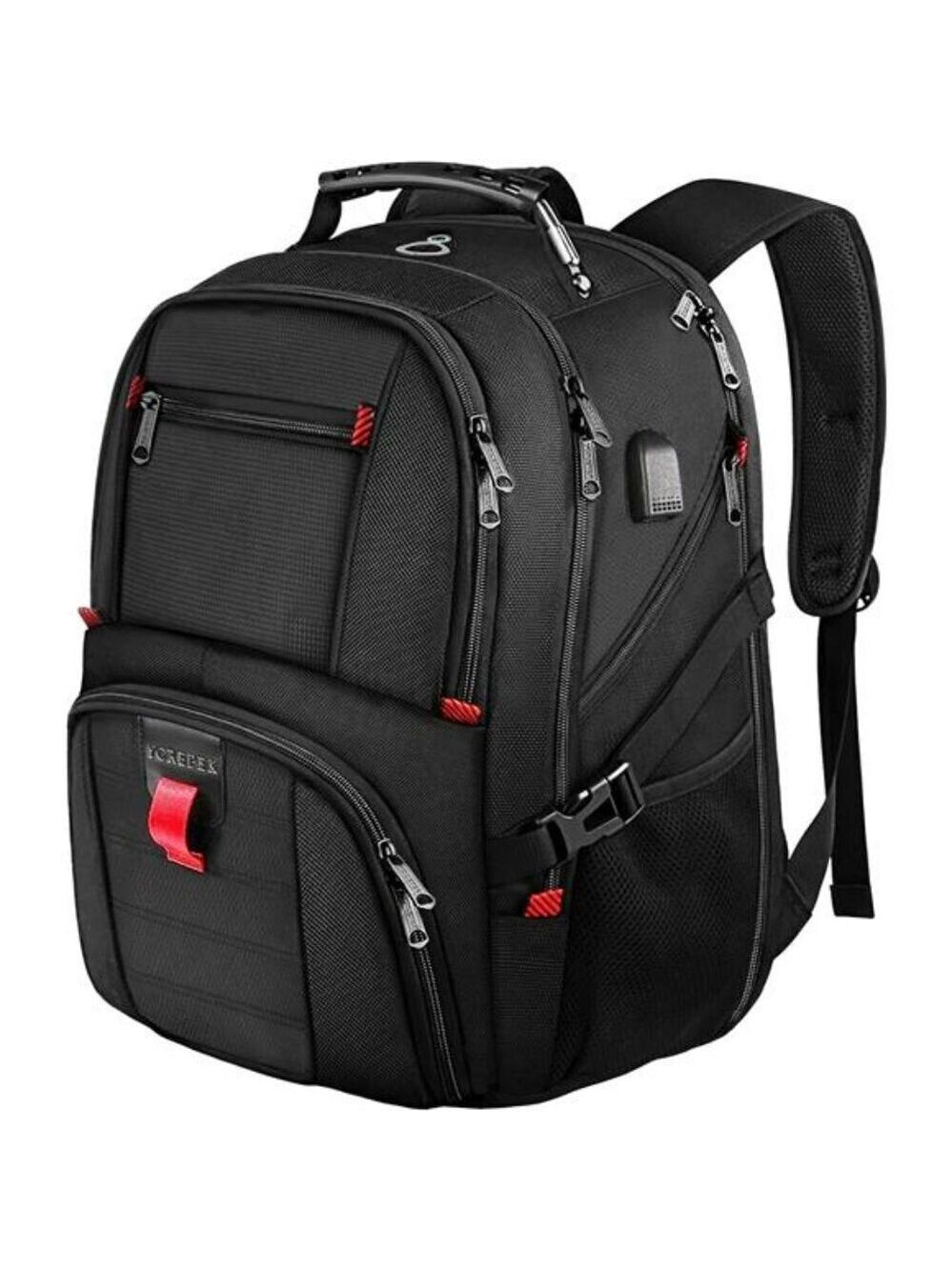 YOREPEK Travel Backpack Large 50L Water Resistant Laptop Bag USB Port Black